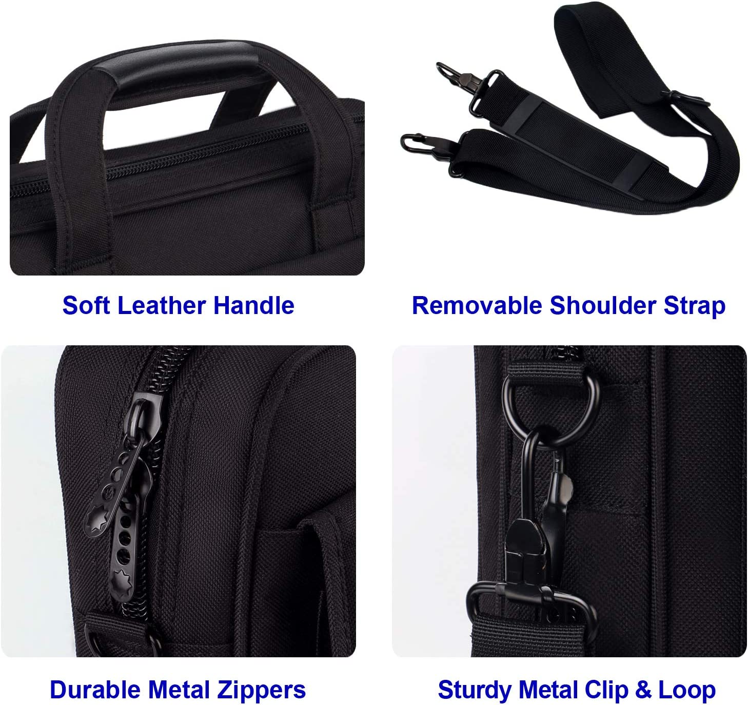 Taygeer Laptop Bag 15.6 Inch, Business Briefcase Gifts for Men Women, Water Resistant Messenger Shoulder Bag with Strap, Durable Office Bag, Carry On Laptop Case for Computer/Notebook/MacBook,Black - Image 5